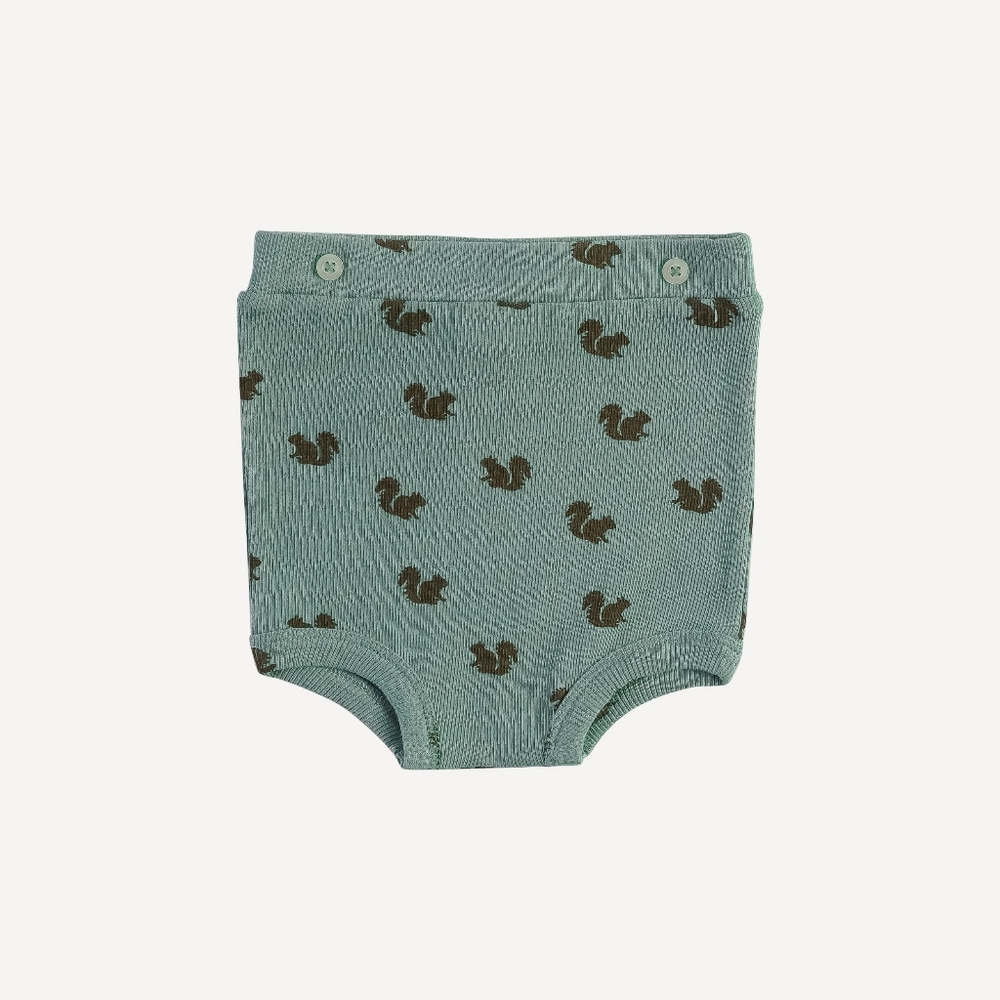 EUC 2T Kate Quinn button bloomer 🐿️ squirrel scatter organic cotton skinny rib